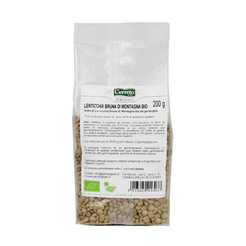 Seeds for sprouters Brown Lentil - 190 gr.